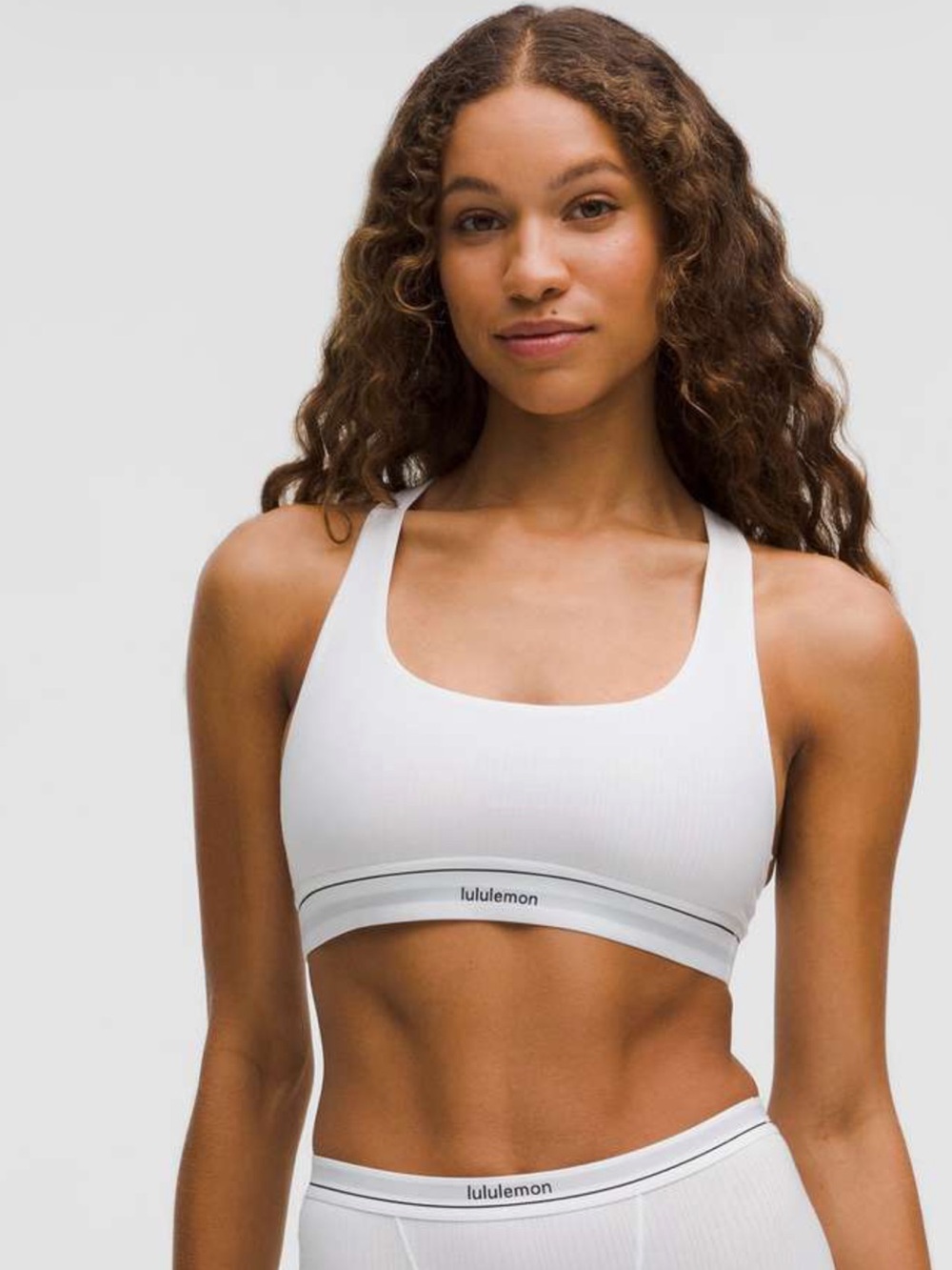 Lululemon Stretch Cotton Ribbed Logo Racerback Bralette A-C Cups